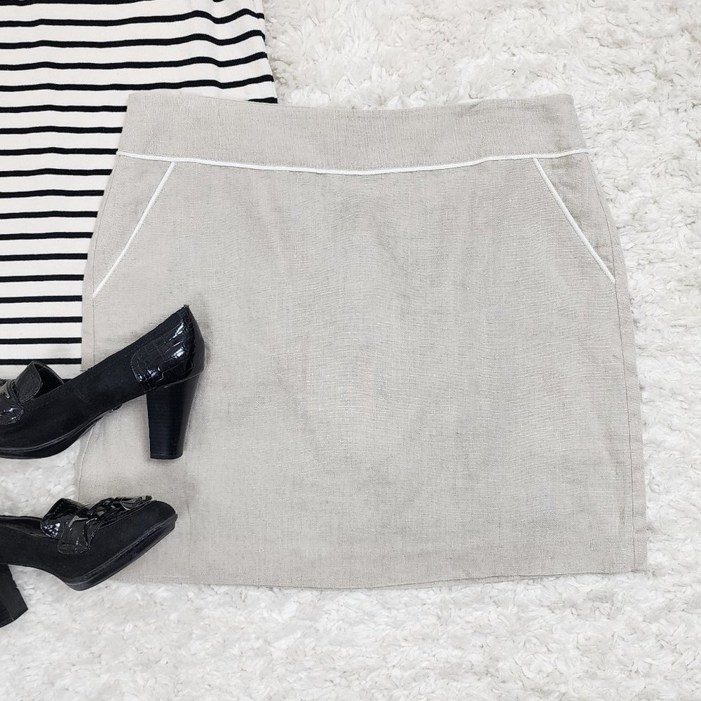 LOFT NWT Oatmeal Linen Skirt